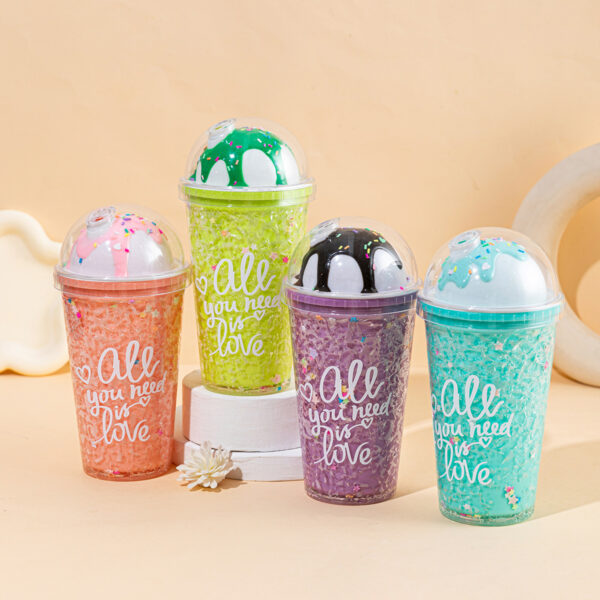 Creative Ice Cream Lid Double-Layer PS Cup