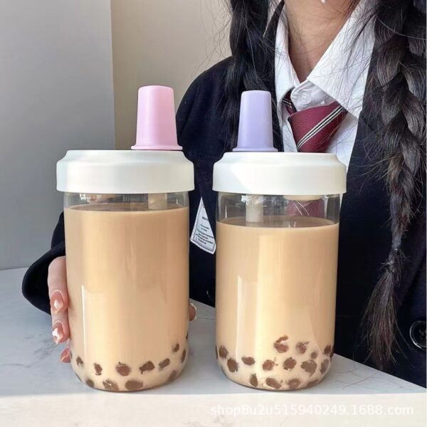 Large Capacity Bubble Tea and Coffee Glass Cup