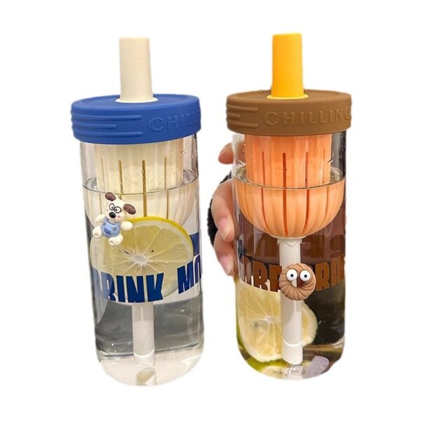 Large-Capacity Tea Infuser Glass Cup With Straw