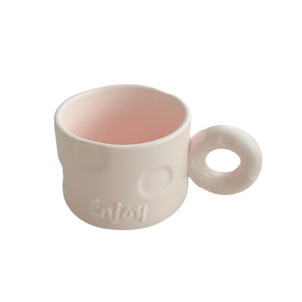 Macaron Color Donut Handle Ceramic Coffee Mug