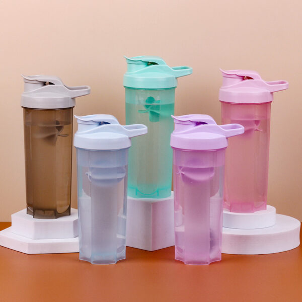 Semi-Transparent Sports Shake Protein Bottle