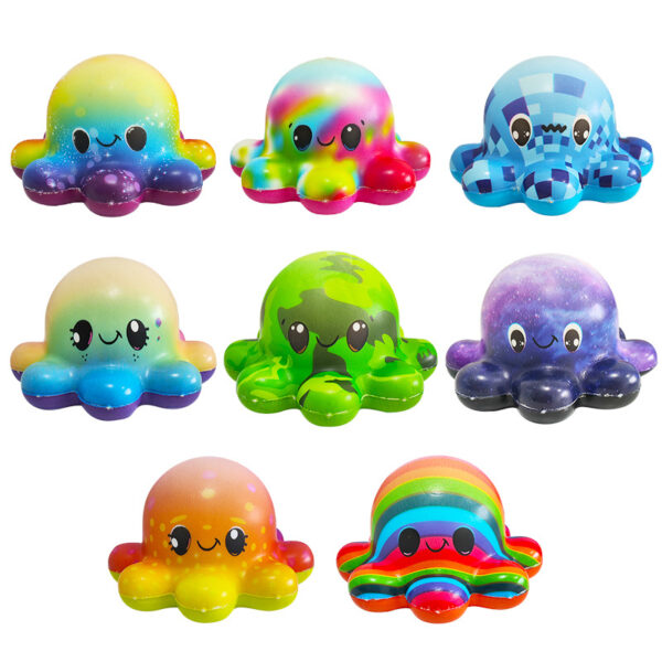 PU Slow Rebound Colorful Octopus Stress Relief Toy