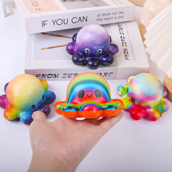 PU Slow Rebound Colorful Octopus Stress Relief Toy