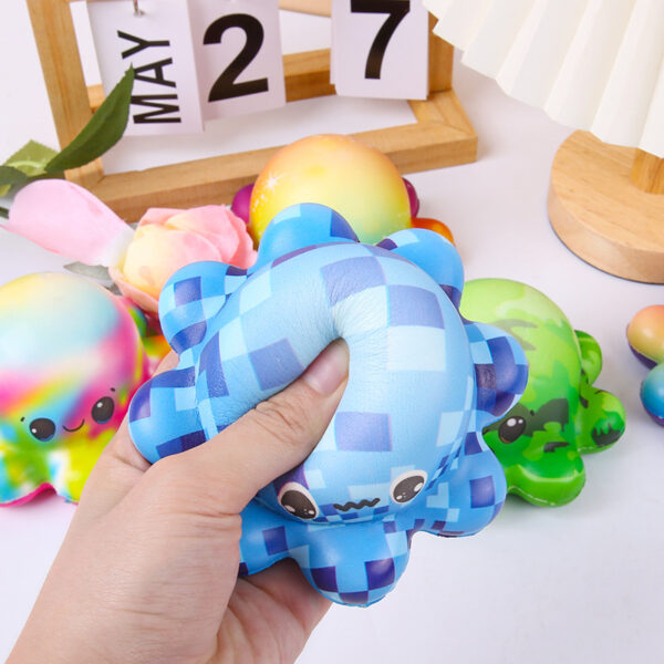 PU Slow Rebound Colorful Octopus Stress Relief Toy