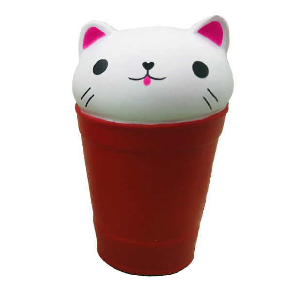 PU Slow-Rebound Cat in Cup Stress Toy