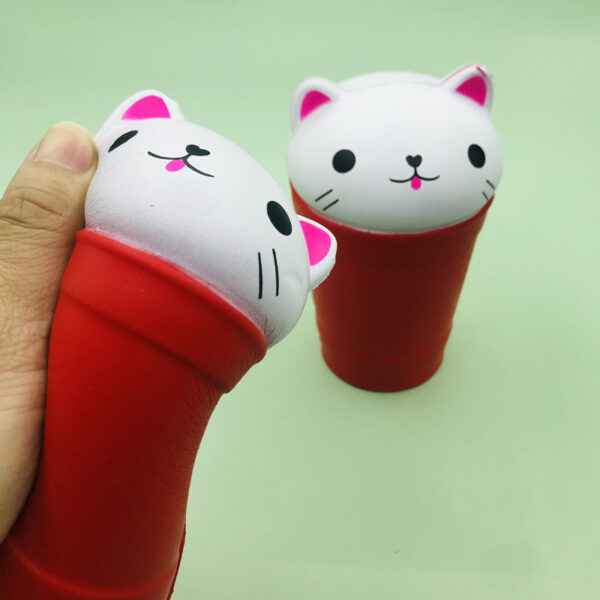 PU Slow-Rebound Cat in Cup Stress Toy