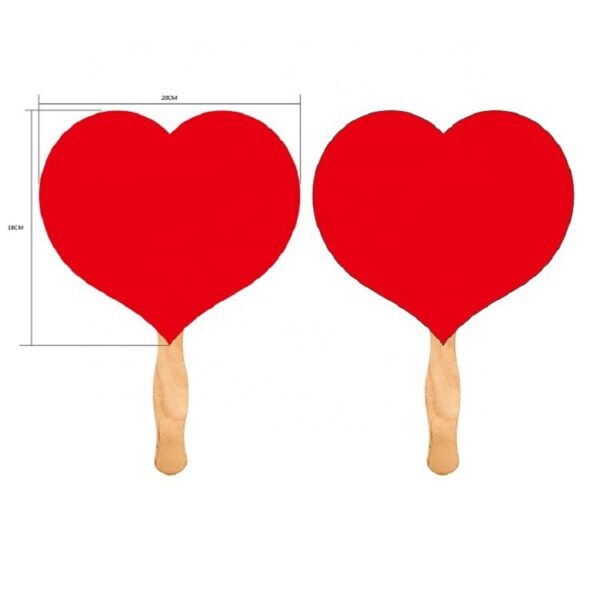 Heart Shape Hand Fan w/Handle