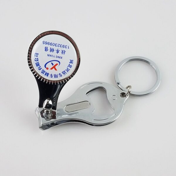 Round Nail Clipper w/Bottle Opener Keyring