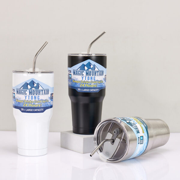 Stainless Steel Tumbler with Straw-30oz