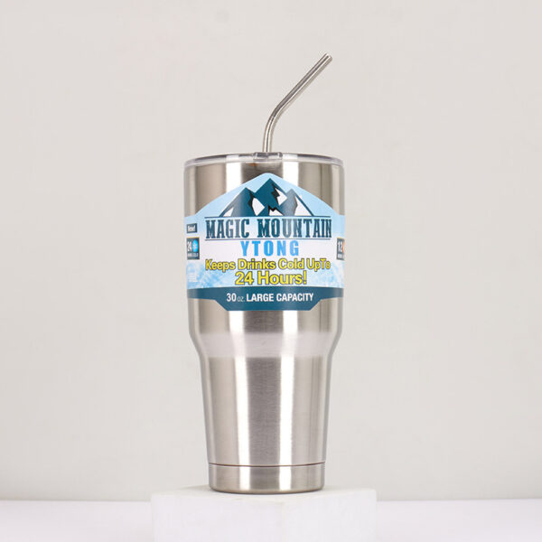 Stainless Steel Tumbler with Straw-30oz