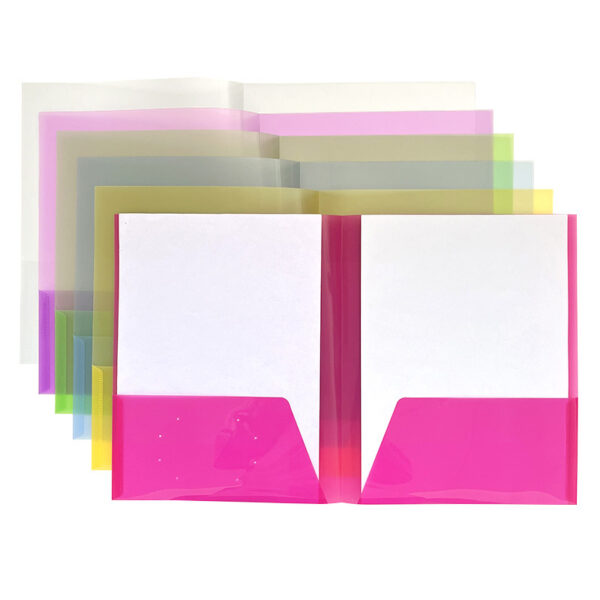 Colorful Transparent Double Pocket Folder