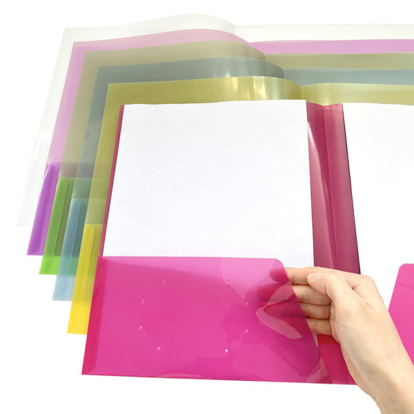 Colorful Transparent Double Pocket Folder