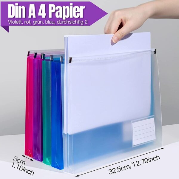 Waterproof Zipper A4 Files Bag with Label