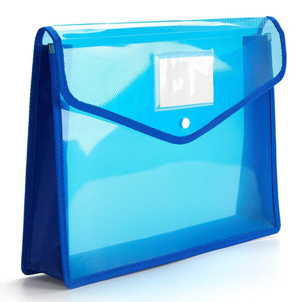 Colorful Transparent Waterproof Document Bag with Snap-Button