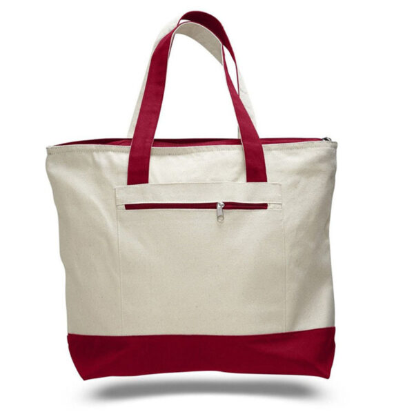 Canvas Tote Bag with Zipper-12-ounce