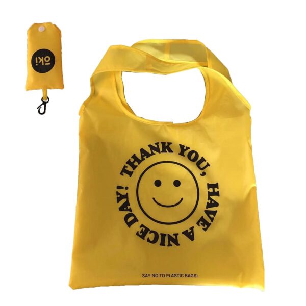 Foldable Reusable Handheld Shopping Bag with Pouch