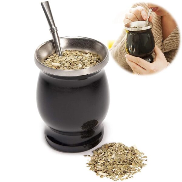 Stainless Steel Mate Coffee Mug Tea Cup 8OZ with Straw Spoon