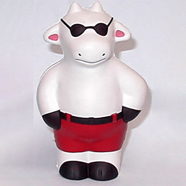 Standing Cow W/ Sunglasses Shaped Stress Reliever