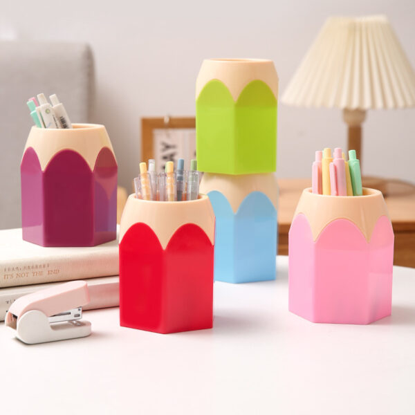 Large Pencil Tip Colour Block Pen Container