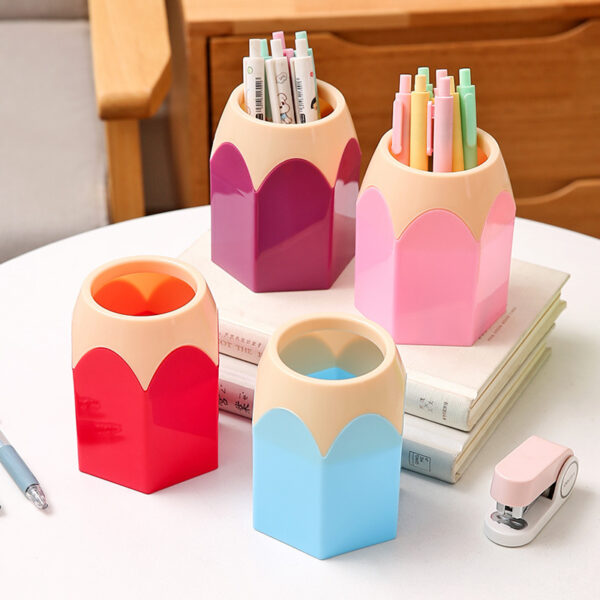 Large Pencil Tip Colour Block Pen Container