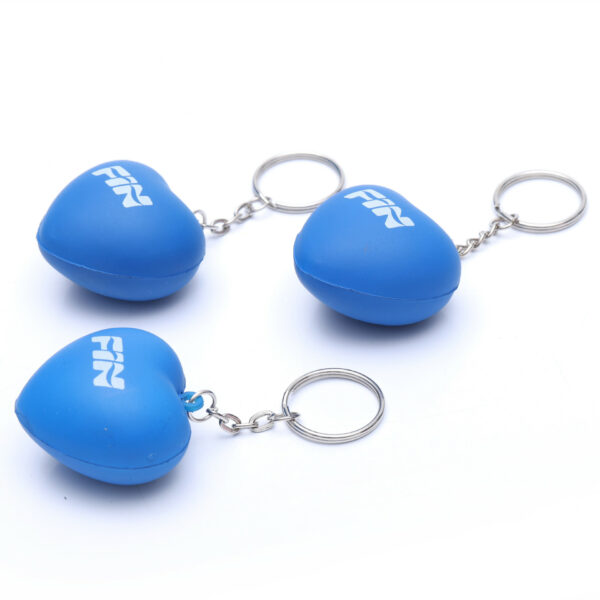 PU Foam Heart Shaped Stress Reliever with Keychain