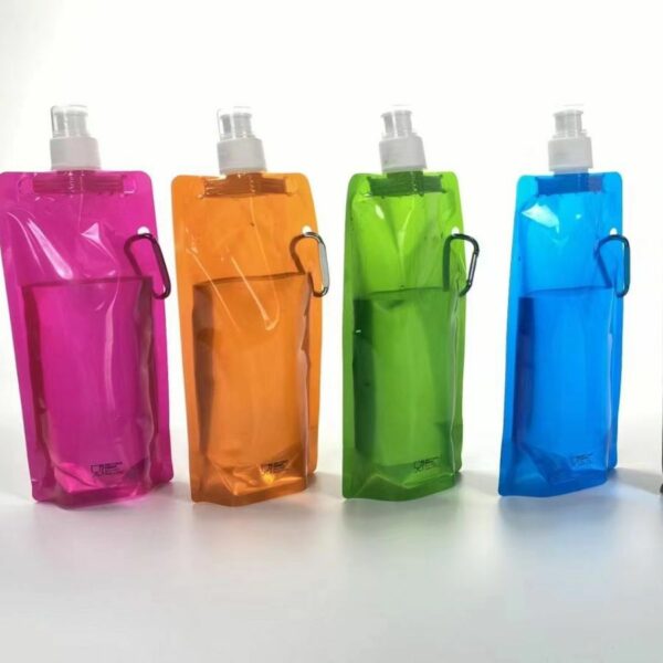 Flex Foldable 16 oz PE Water Bottle w/Carabiner