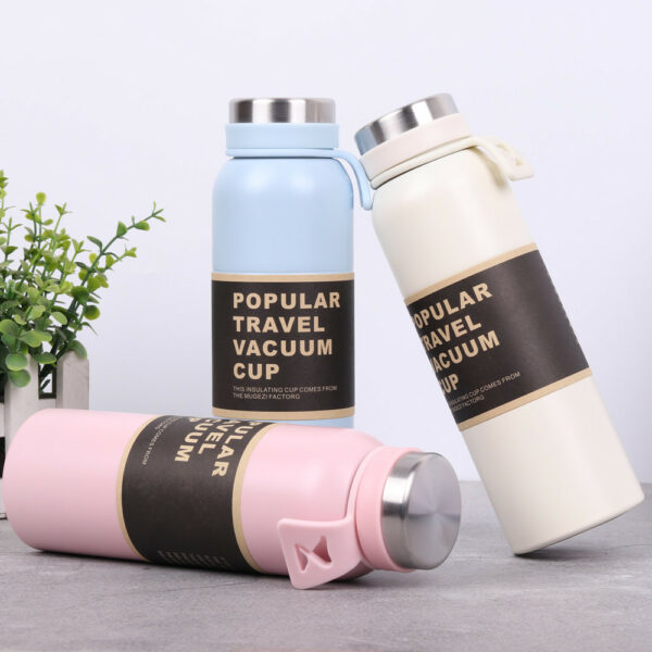 Large Capacity 17oz Double Layer Stainless Steel Insulated Space Bottle with Handle