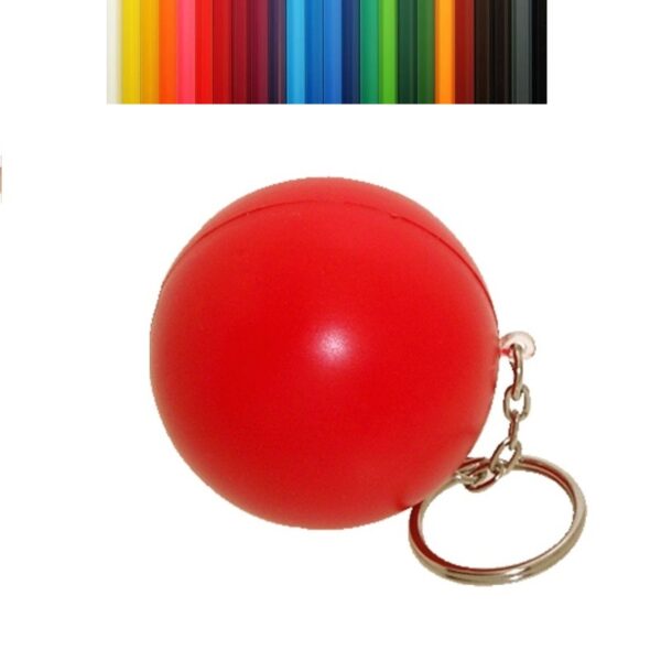 New PU Foam Polished Ball Shaped Stress Reliever with Keychain