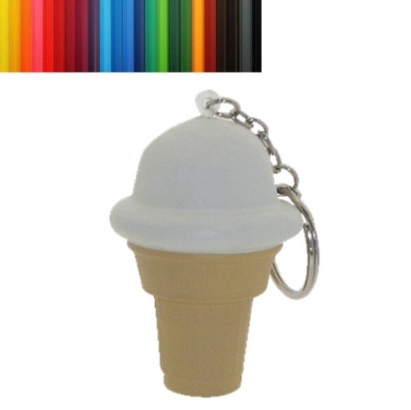 New PU Foam Ice Cream Shaped Stress Reliever with Keychain