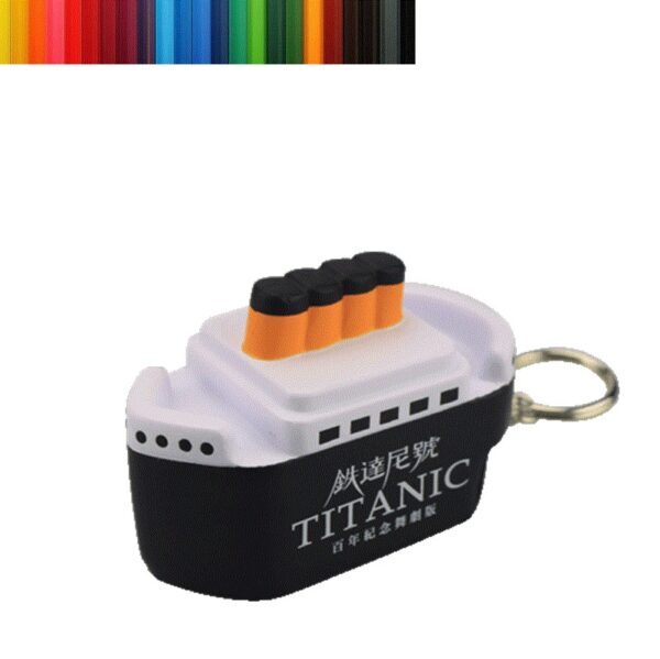 PU Foam Ocean Liner Shaped Stress Reliever with Keychain