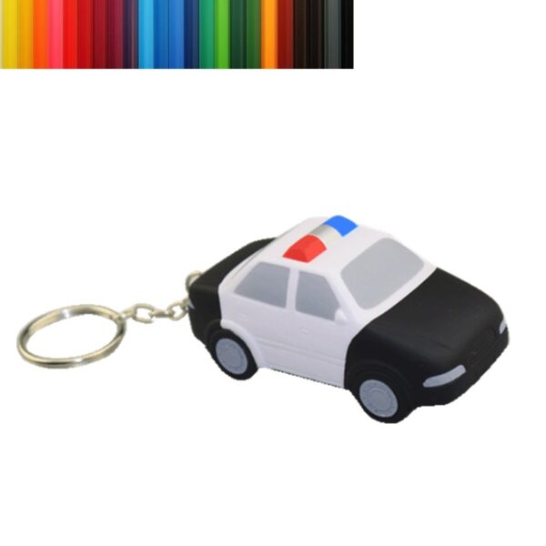 PU Foam Police Car Shaped Stress Reliever with Keychain