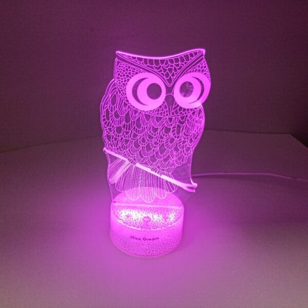 Creative 3D Owl Touch Acrylic Night Light