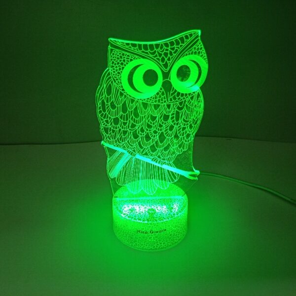 Creative 3D Owl Touch Acrylic Night Light