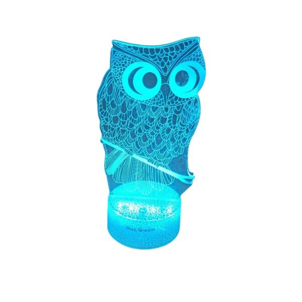 Creative 3D Owl Touch Acrylic Night Light