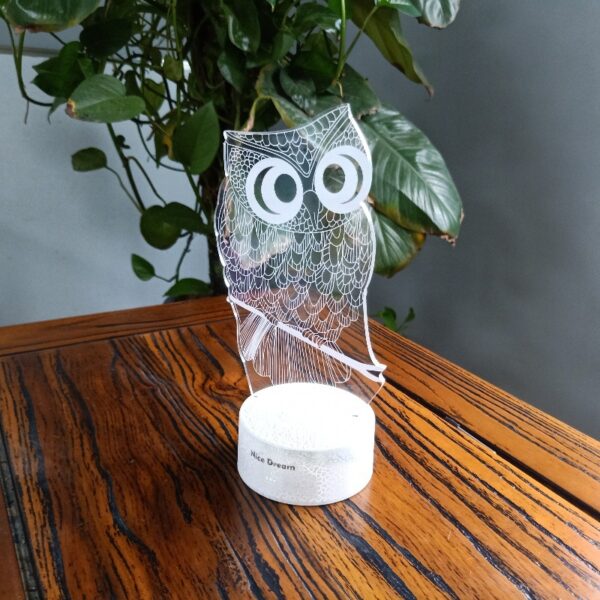 Creative 3D Owl Touch Acrylic Night Light