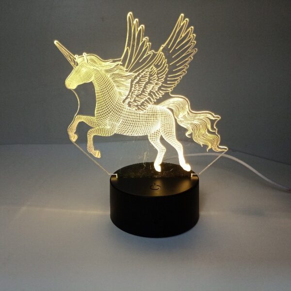 Creative 3D Unicorn Touch Acrylic Night Light