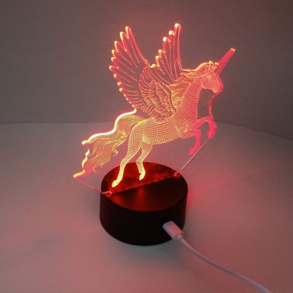 Creative 3D Unicorn Touch Acrylic Night Light