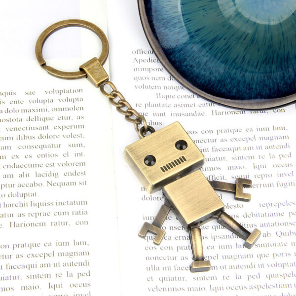 Copper Alloy Robot Keychain Pendant