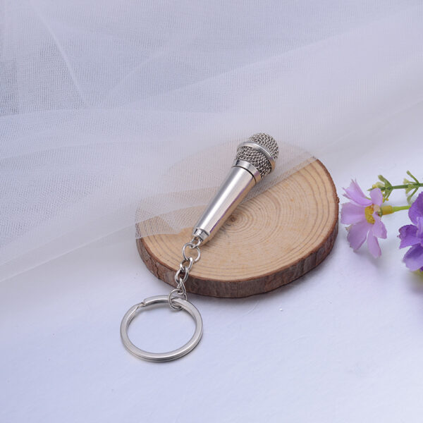 Zinc Alloy Microphone Keychain Charm