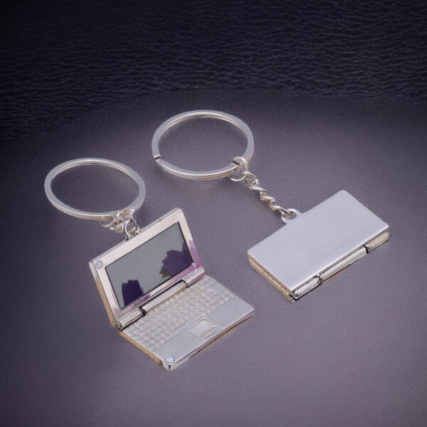 Zinc Alloy Mini Laptop Keychain Charm