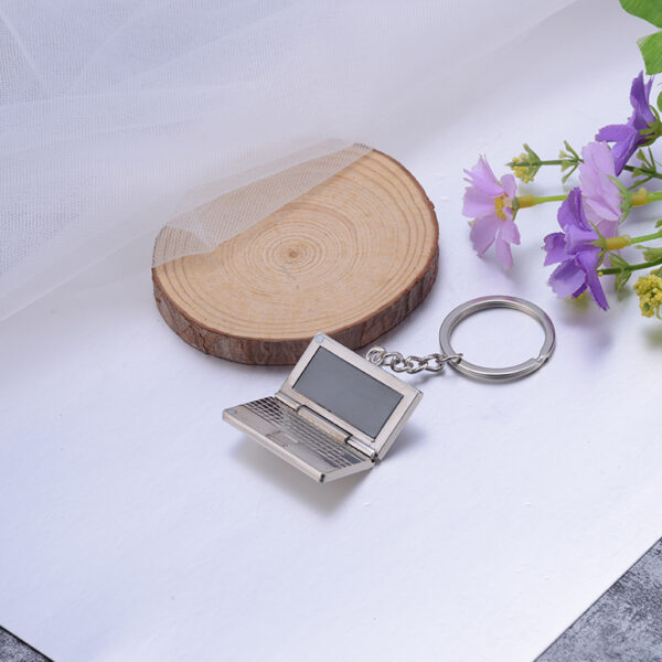 Zinc Alloy Mini Laptop Keychain Charm