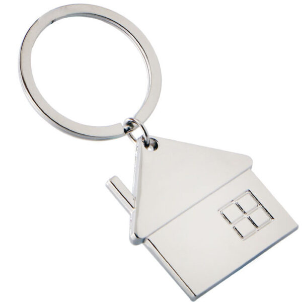 Zinc Alloy Mini House with Window Keychain Charm