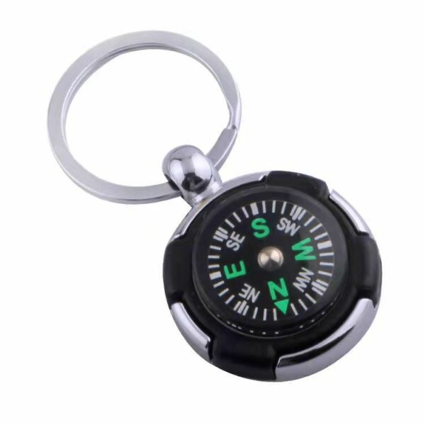 Zinc Alloy Compass Keychain Charm