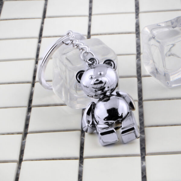 Zinc Alloy Articulated Bear Keychain Charm