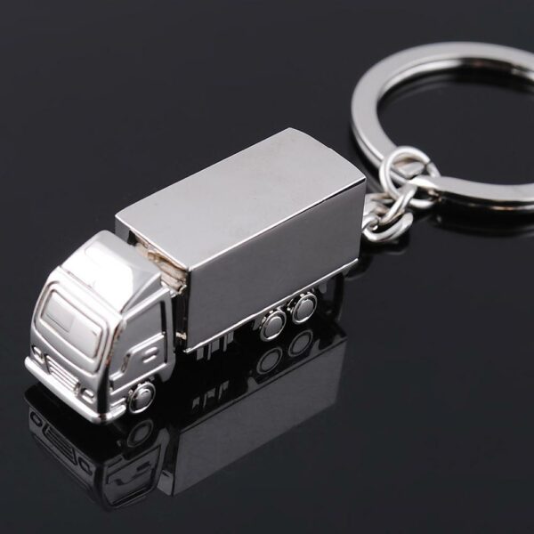 Zinc Alloy 3D Truck Keychain Charm