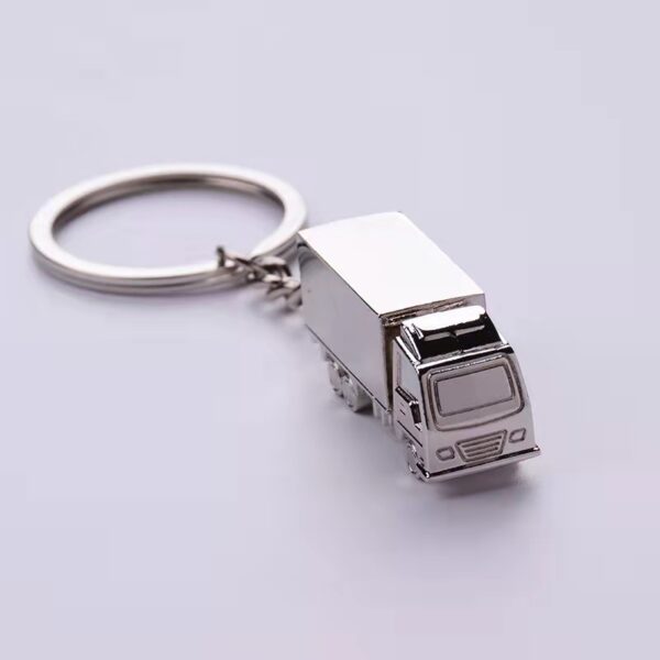 Zinc Alloy 3D Truck Keychain Charm