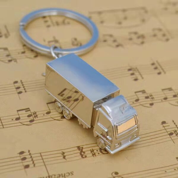 Zinc Alloy 3D Truck Keychain Charm