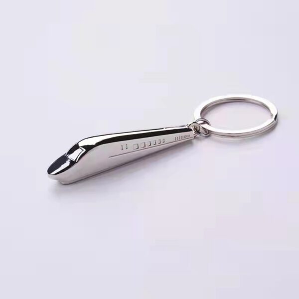 Zinc Alloy Bullet Train Keychain Charm