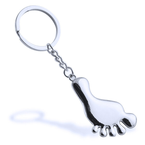 Zinc Alloy Footprint Keychain Charm