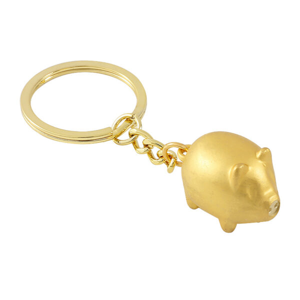 Zinc Alloy 3D Pig Keychain